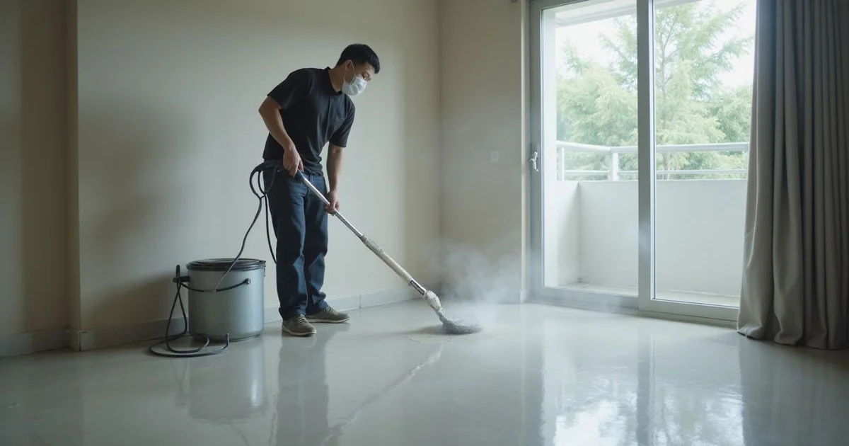 Cleaner removing cement film after renovation