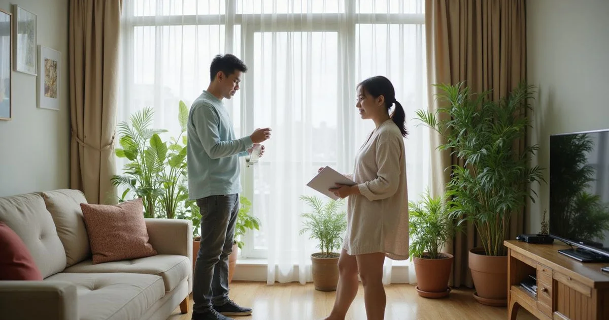 Tidy living room representing a well-maintained home